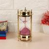 Brass Golden Sand Clock Sand Glass Hour Glass Kelvin and Hughes Sand Timer with Both Side Compass Showpiece 15.87 Cm