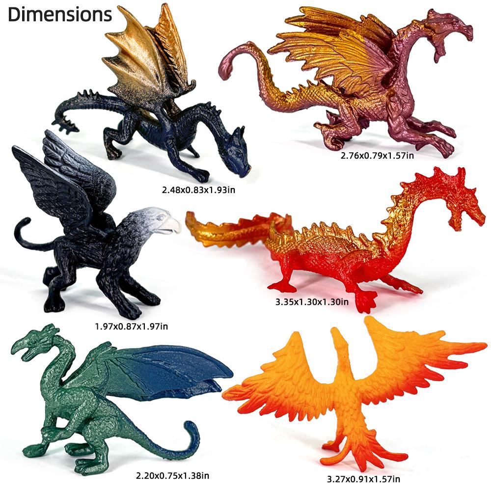 Flying Magic Dragon Phoenix Monsters Chinese Dinosaurs Animal Toy Action Figures Model PVC Collection Decoration Kids X-mas Gift
