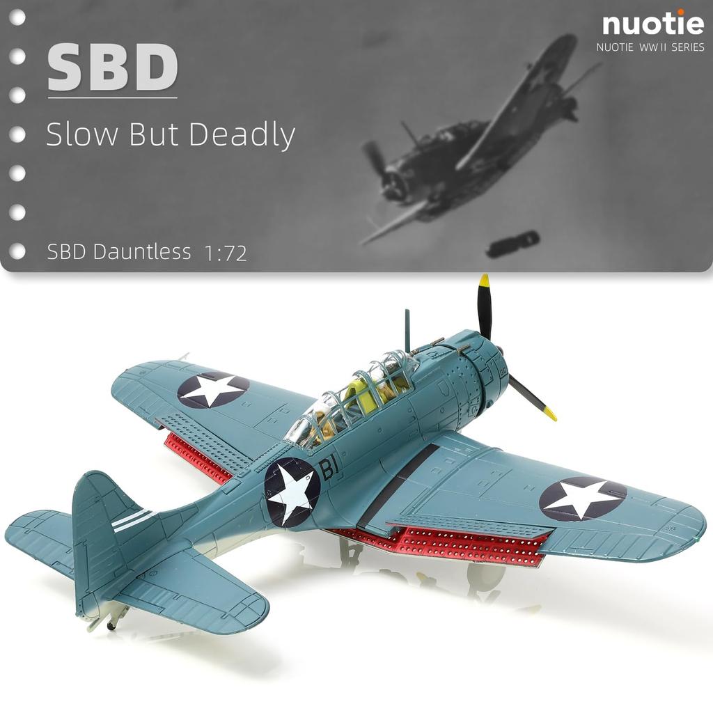 NUOTIE Douglas Best Dauntless Dive Bomber Model World War II Midway Vintage Fighter Metal Diecast Aircraft Military Display Airplane Display