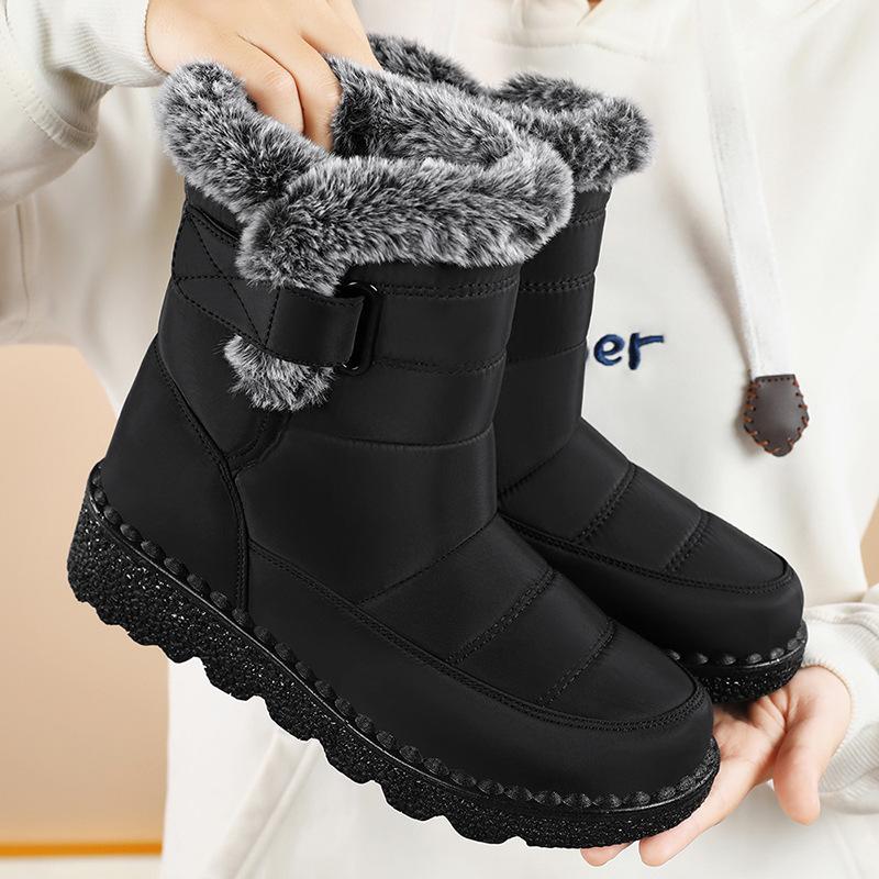 JinshiyuanShu Winter Cotton Shoes Women's Large Size Cotton Shoes Processing Custom Velvet Thickened High Boots Snow Boots Women