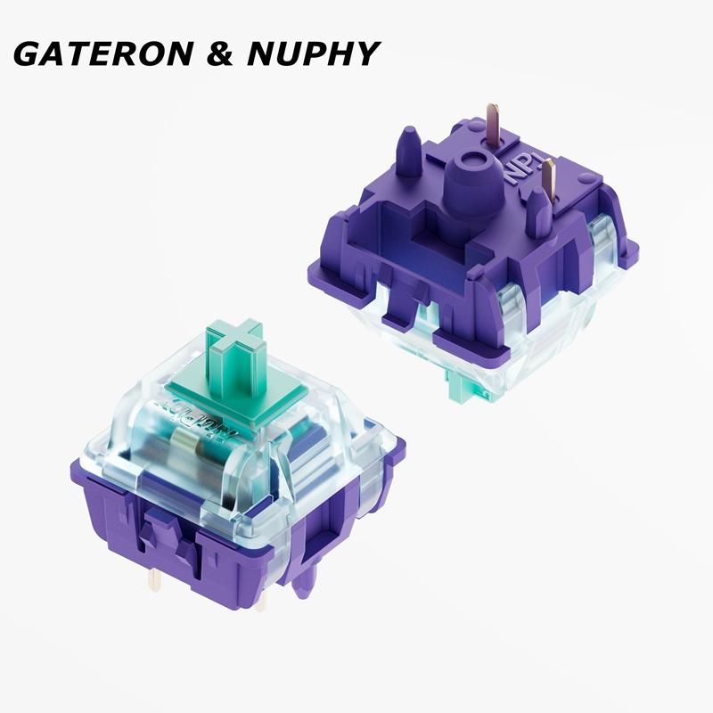 Механический переключатель для клавиатуры Gateron & Nuphy Azure Dragon Switches V4 5PIN HP Тактильный RGB SMD Рабочее усилие 45GF Заводская смазка