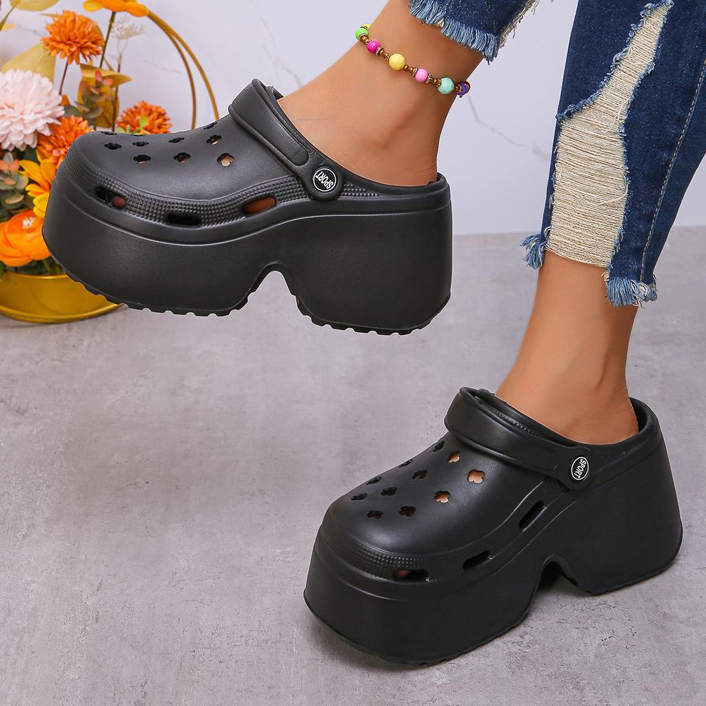 Fashion Eva Platform Clogs for Women Thick Bottom Wedges Heels Garden Sandals Woman 2025 Summer Comfort Non Slip Beach Slippers