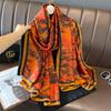 Design Satin Silk Shawl Hijab Scarf Women Fashion Summer Sunscreen Beach Stole Wraps Bufanda Female Headkerchief Echarpe New