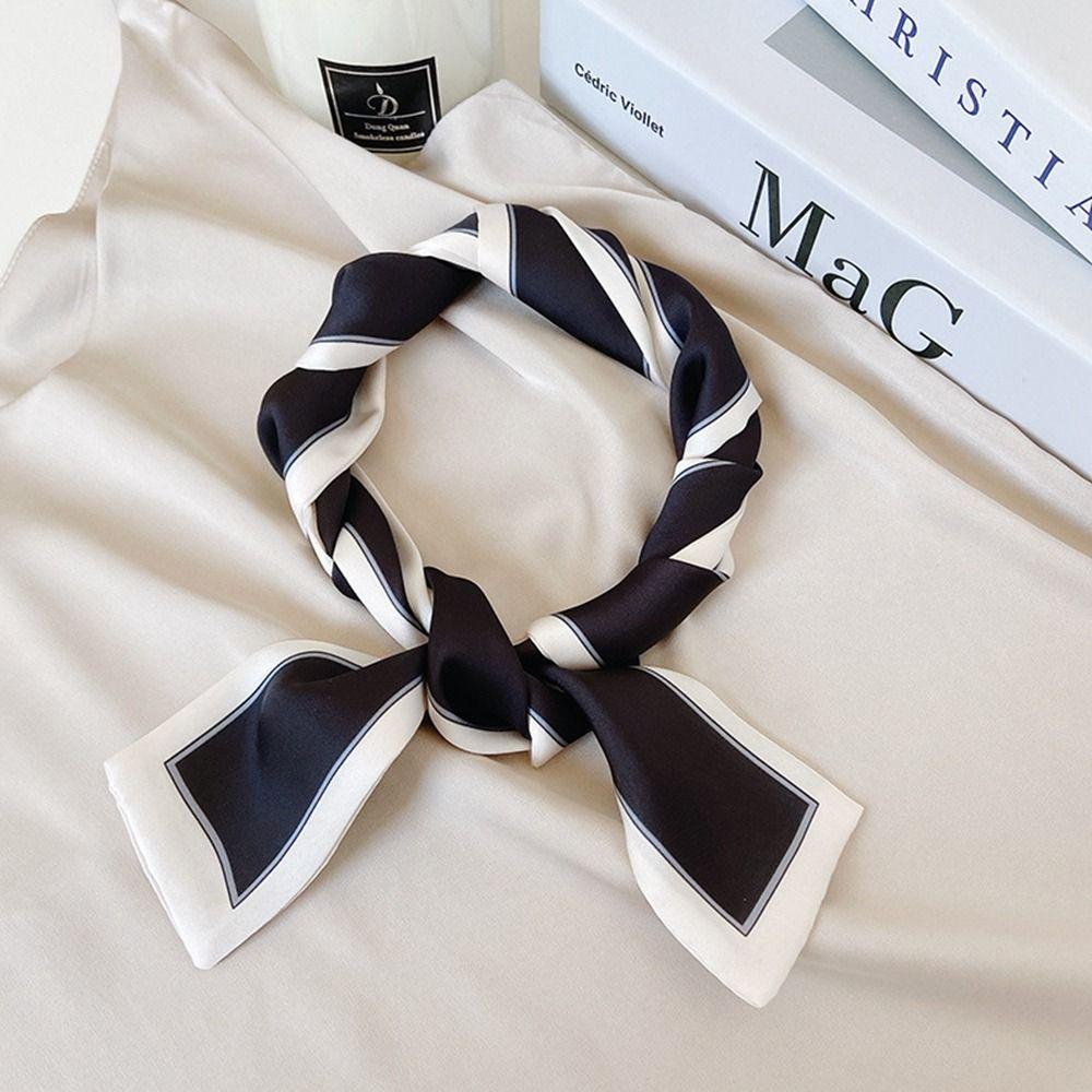 Ribbon Headband Printing Tie French Printed Scarf Silk Scarf Korean Style Scarves Small Long Scarf