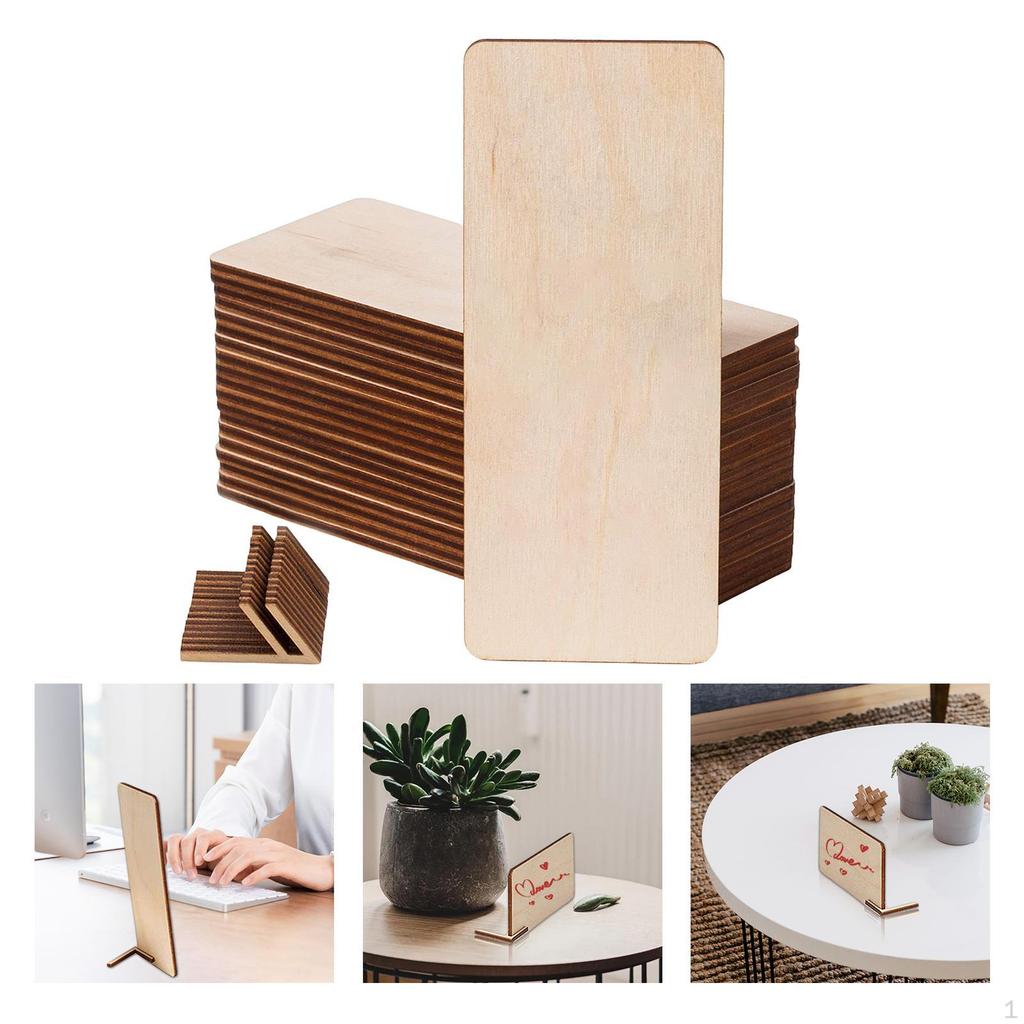 24 Pieces Unfinished Wood Signs DIY Writing Hanging Banners Crafts Furnishing Supplies