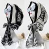 Ladies' Fashionable Scarves and Hats High-end Color Matching Lijing Satin Hats Travel Sun Protection Scarves Printed