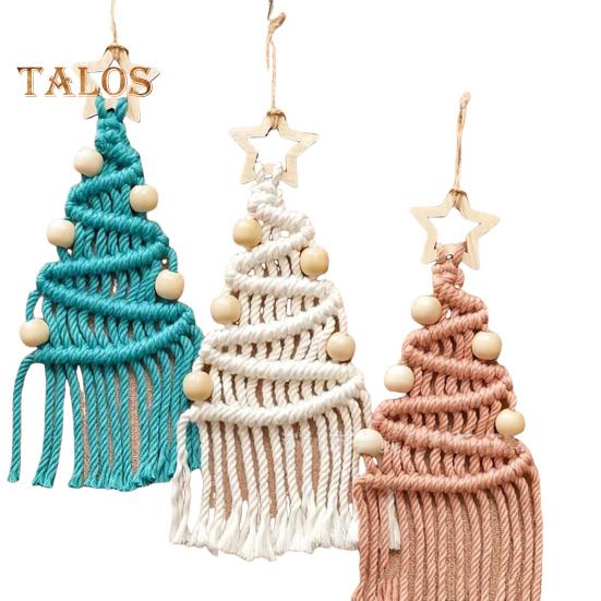 Набор для самостоятельного изготовления рождественской елки в стиле макраме, набор для плетения из хлопковой веревки, набор для ручного вязания в стиле бохо с кисточками для начинающих
