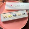 Набор серег-пуссетов из французского жемчуга на осень/зиму - Элегантный дизайн в виде сахарного кубика