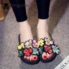 Fashion Colorful Floral Beach Slippers Woman Platform Sandalias  Cozy Slip On Shoes Woman Flipflops Mujer Bling Size 35-42 Slides