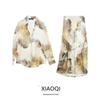 Fashion Style 2024 Spring New Arrival Women's Clothing Loose Temperament Tie-Dyed Silk Satin Textured Shirt 6962025 703