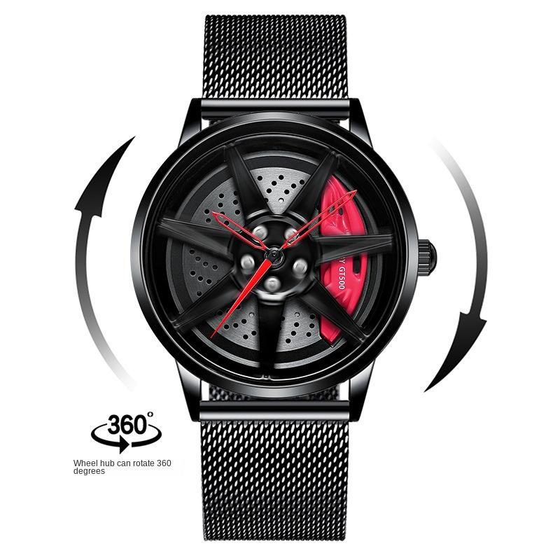 SVJ оригинальные часы-ступица с колесом, мужские GT500, вращающийся трехмерный полый циферблат, модификация автомобиля, таблица культурной концепции
