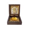 Gold Plated Radhekrishna Photo for Pooja Box - Premium Pocket Temple with Charan Paduka| Unique Home, Office Gift