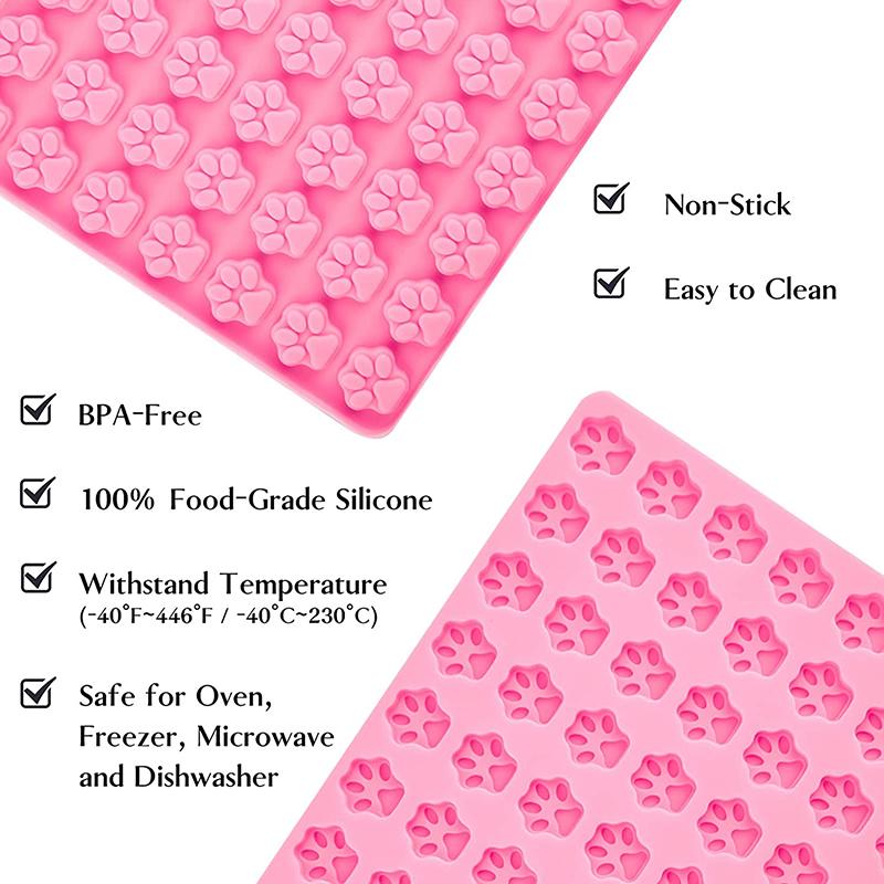 1Pc 69Cavity Silicone Dog Cat Paw Print Treat Molds Mini Gummy Candy Molds