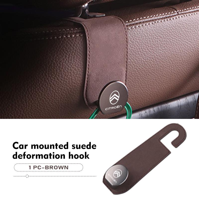 Hidden Car Back Seat Hook Headrest Suede Soft Hanging Hook For Citroen Jumper Celysee Cactus Picasso Aircross Saxo Grand