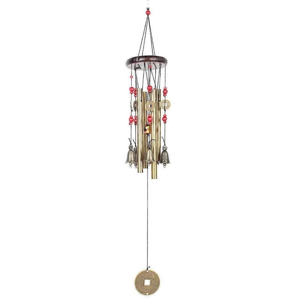Chinese Traditional Amazing 4 Tubes 5 Bells Bronze Yard Garden Outdoor Living Wind Chimes