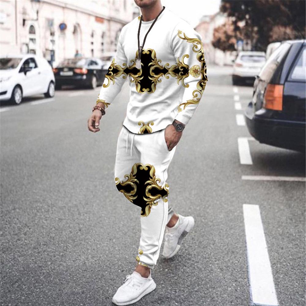 3D-принт мужские комплекты из 2 предметов 2023 повседневная спортивная одежда брюки костюмы мужские осенние футболки с длинным рукавом спортивные костюмы брюки наряды для отдыха
