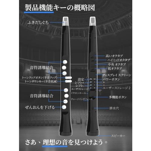 Electronic Saxophone, Wind Instrument, Shakuhachi, 100 Tones, MIDI, Whistle Fingering and Saxophone Fingering, High/Low Octave Switch, Air Blow Sensit