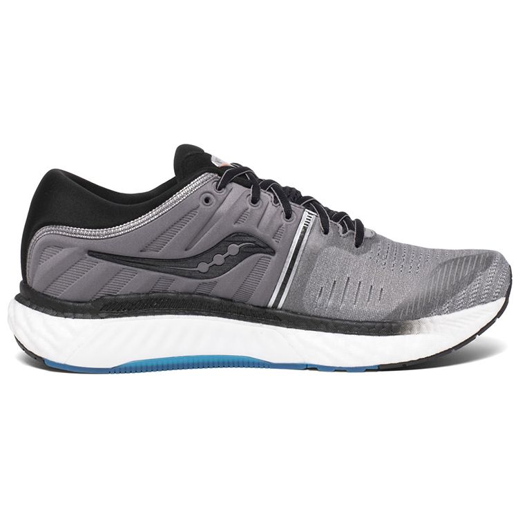 SAUCONY Hurricane 22 Стабильность Удобная сетчатая амортизация Нескользящая поддержка Легкие кроссовки с низким верхом Мужские кроссовки Серо-черный S20544-25
