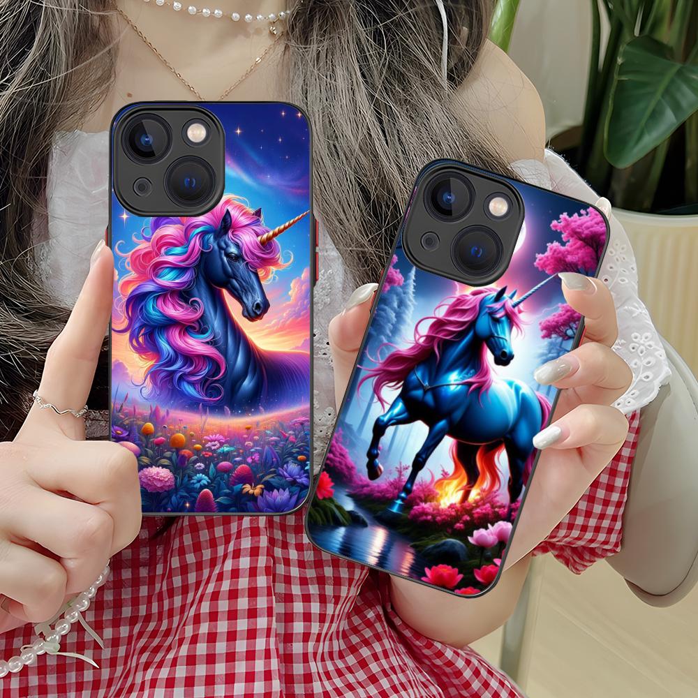 Фантазийный чехол для телефона с единорогом для iPhone 17 16 15 14 13 12 11 X XR XS 8 7 Air Pro Max Plus Mini Цветной силиконовый чехол