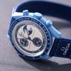 Подарочные часы Super Blue Moonphase Christmas, оригинальные водонепроницаемые часы Swatch Mission Collaboration для мужчин и женщин [в комплект входят чехол/силикон]
