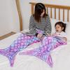 Beauty Fish Scales Mermaid Tail Princess Blanket For Sofa Bed Wearable Soft Flannel Throw Nap Sleeping Bag Single Warm Blankets