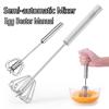 Semi Automatic Mixer Whisk Egg Beater Stainless Steel Manual Hand Mixer Self-Turning Cream Utensils Kitchen Mixer Egg Tools