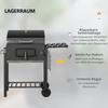 Charcoal Grill, with Height-Adjustable Coal Pan - Black