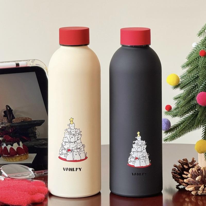 Термобутылка Original Christmas из нержавеющей стали, 17 унций, с двойными стенками, с узким горлышком, портативная для улицы, для горячих и холодных напитков, термос