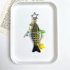 New Plastic Imitation Fish Keychains Multi Jointed Beaded Fish Hook Key Chain Ocean Style Keychain Pendant Bag Accessories