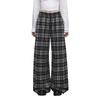 Retro Plaid Brushed Wide-Leg Casual Pants
