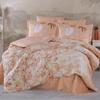 Lily Salmon- Poplin Double Duvet Cover Set