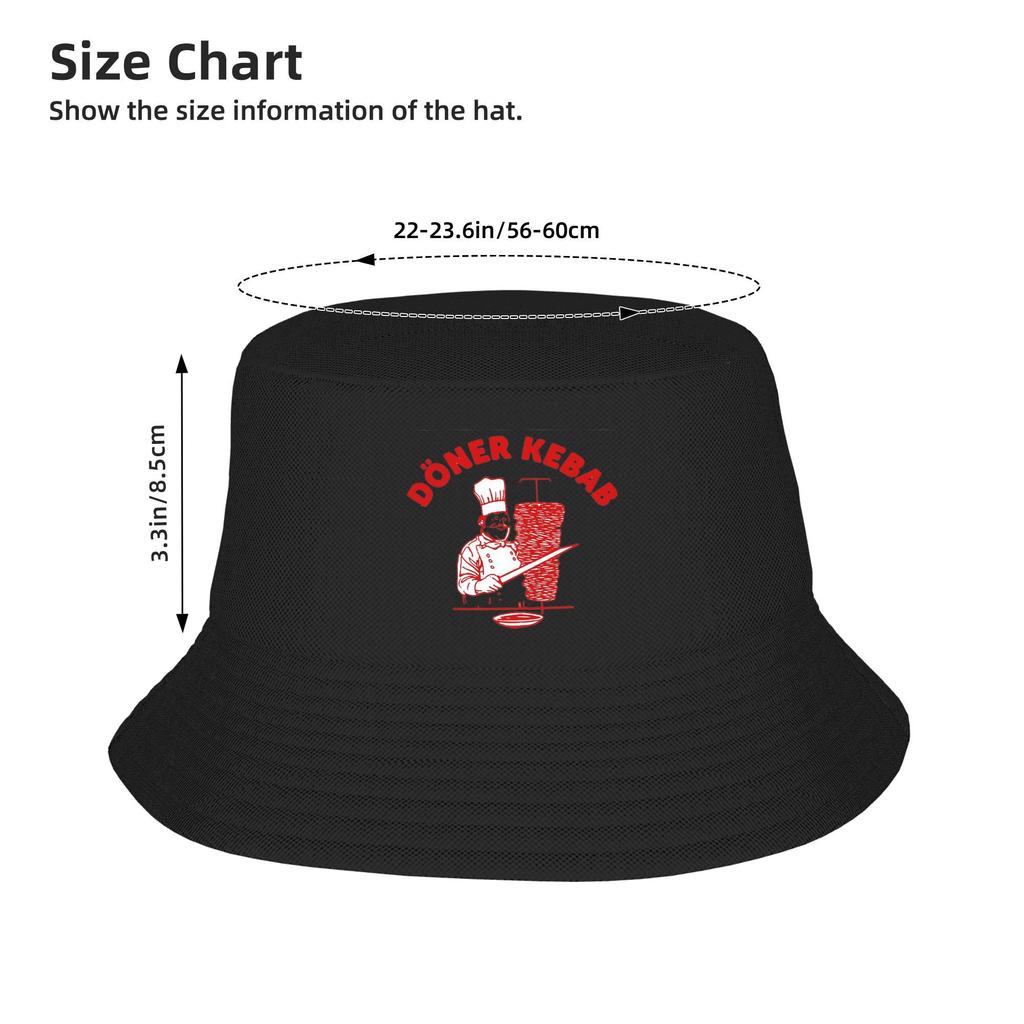 Doner Kebab Bucket Hat Panama Bob Hats Outdoor Cool Reversible For Summer Beach Fishing Unisex Fisherman Caps