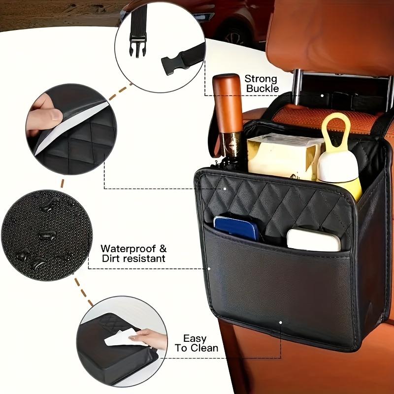 Органайзер для автомобильного сиденья из ПУ Прочная Легко чистящаяся Сумка для хранения с несколькими отделениями для кошельков, бумажных полотенец и многого другого Большая вместимость Аккуратный интерьер