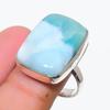 Кольцо из серебра 925 пробы с драгоценным камнем Карибского ларимара, размер 9 l5W16