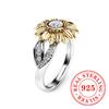 CAOSHI Aesthetic Daisy Flower Design Ring for Women 925 Sterling Silver Elegant Luxury Jewelry High-end Eternity Wedding Jewelry