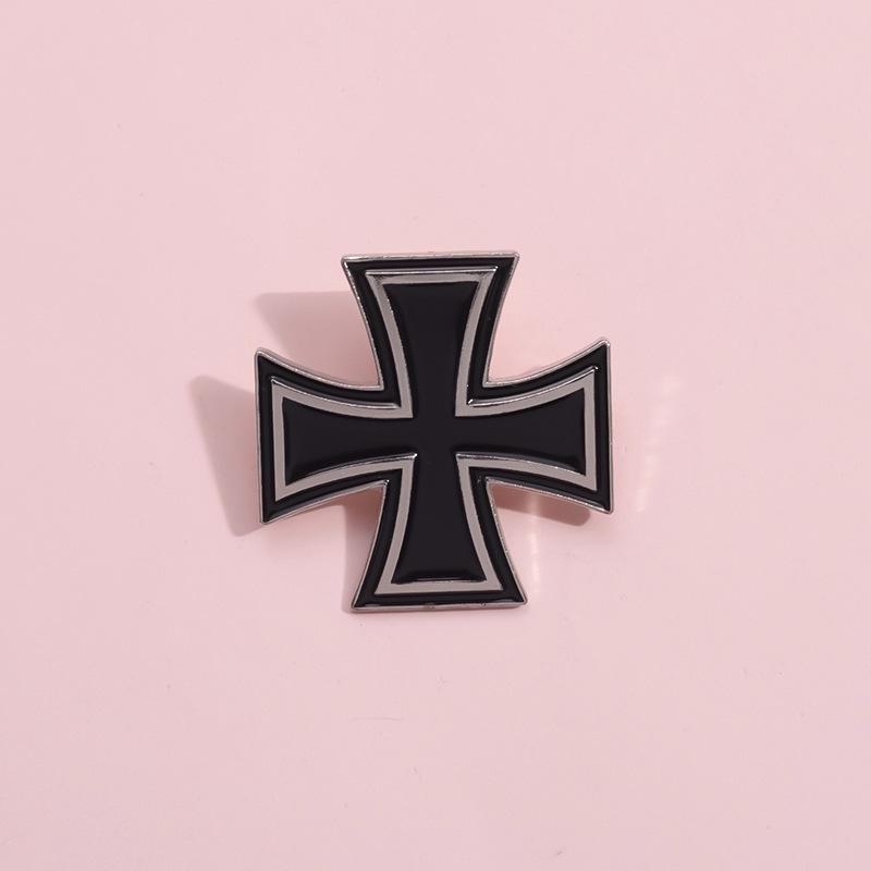 Модная брошь в виде черного креста в темном стиле - аксессуары для Хэллоуина