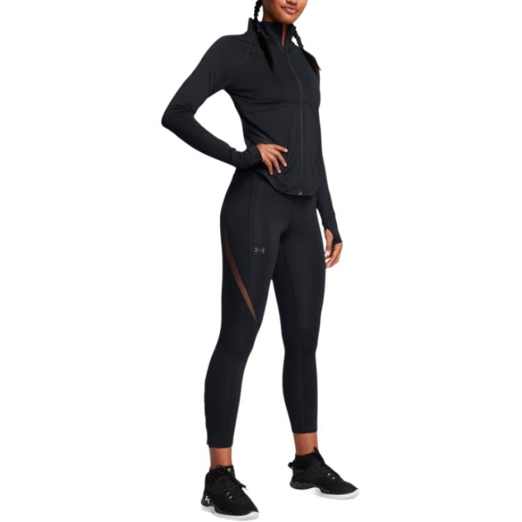 Under Armour Vanish Elite Logo Print High Talya Дышащие облегающие удобные спортивные брюки женские плавки черные 1386402-001