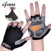 Gtubike Перчатки с обрезанными пальцами Антискользящие Амортизирующие Велосипедные Фитнес-перчатки для Мужчин Женщин Наружные Виды Спорта Скалолазание