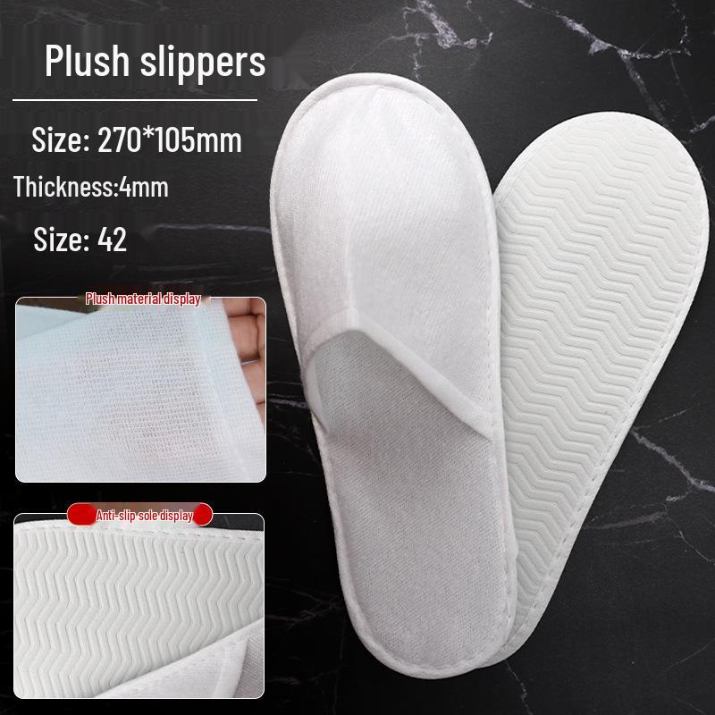 Luxury Anti-Slip Disposable Cotton Hotel Slippers for Guests