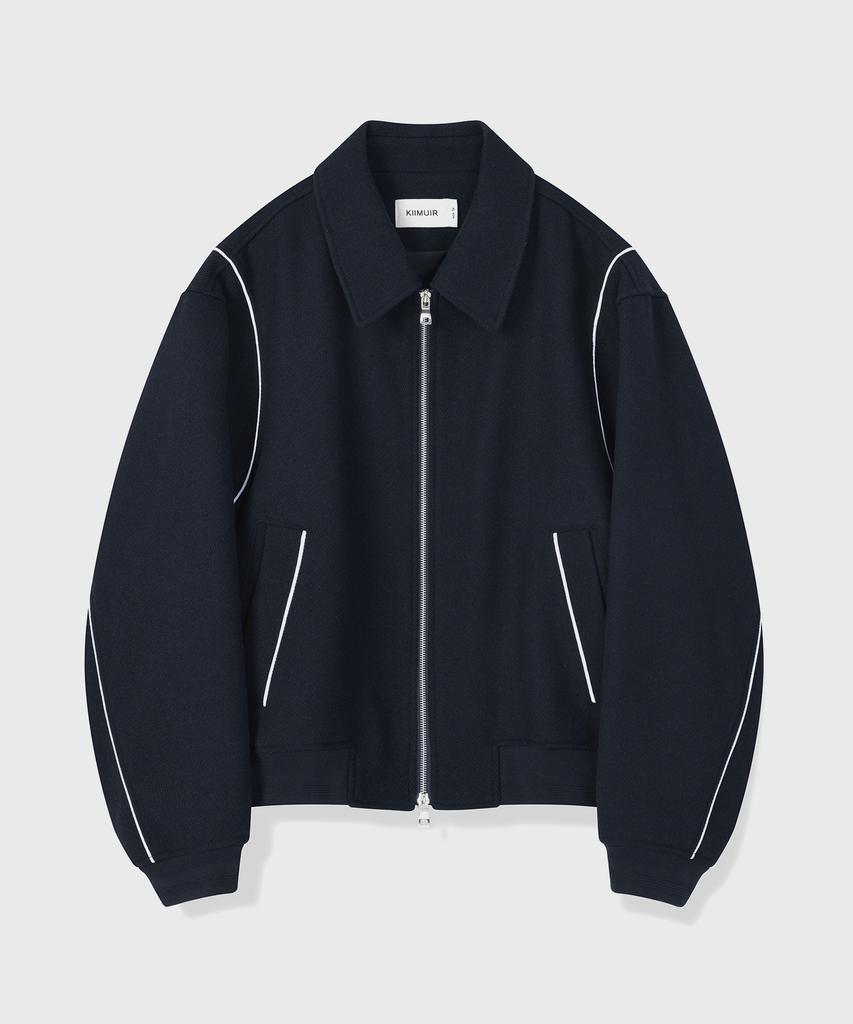 Киимуир Шерстяная окантовка Бейсбольная куртка Dw_Navy