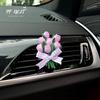 Автомобильный освежитель воздуха Розовый тюльпан Декорация вентиляционного отверстия кондиционера автомобиля Панель приборов Ароматический диффузор Камень Богиня Подарок