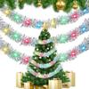5M/16FT Led Christmas Tree Garland Hanging Glow Strip Christmas Ribbon with LED Lights Colorful Hanging Tinsel Garlands Outdoor