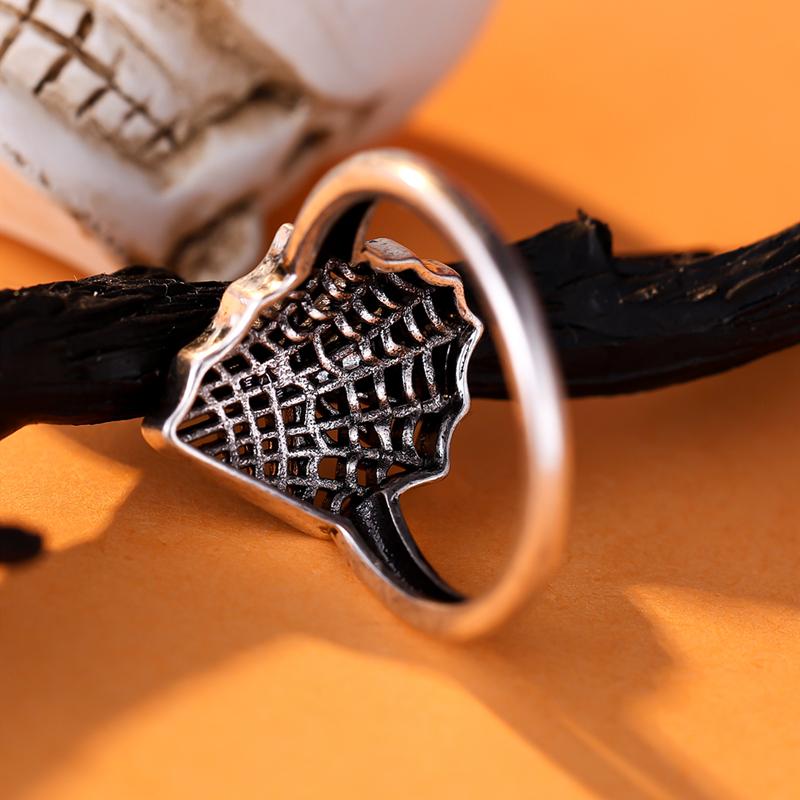 Кольцо в стиле панк-готики с тиснением в виде паутины для мужчин, креативное серебряное кольцо, ювелирные изделия на палец, аксессуары
