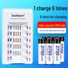 6-Slot Smart Charger with 6x 1.2V Rechargeable 2700AA Batteries