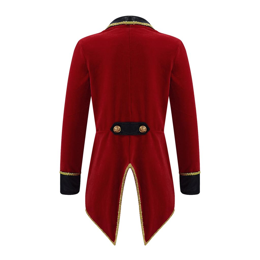 Girls Showman Costume Lapel Collar Long Sleeves Tuxedo Coat Role Play Party Performance Black Formal Jacket