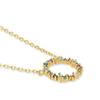 Collier Luxenter en argent 925 avec zircons multicolores finis en or jaune 18K - Thilak