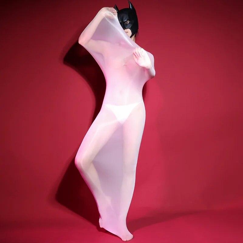 Масляные блестящие боди, ультратонкое прозрачное нижнее белье, глянцевые чулки для тела, женское сексуальное женское белье