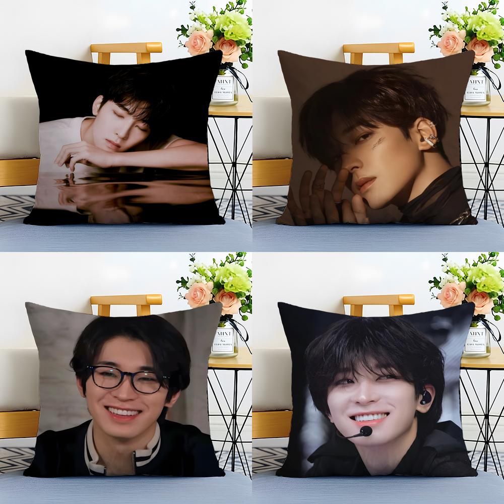 Popular Kpop Idol WWonwooS Cushion Cover Linen Pillowcase Soft  for Sofa Bed Home Room Decor