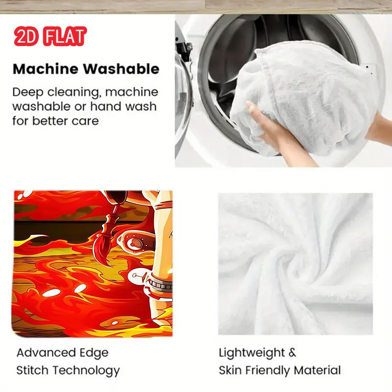 One Piece Festival Flannel Blanket Soft Warm Printed for Holiday Home Decor THW
