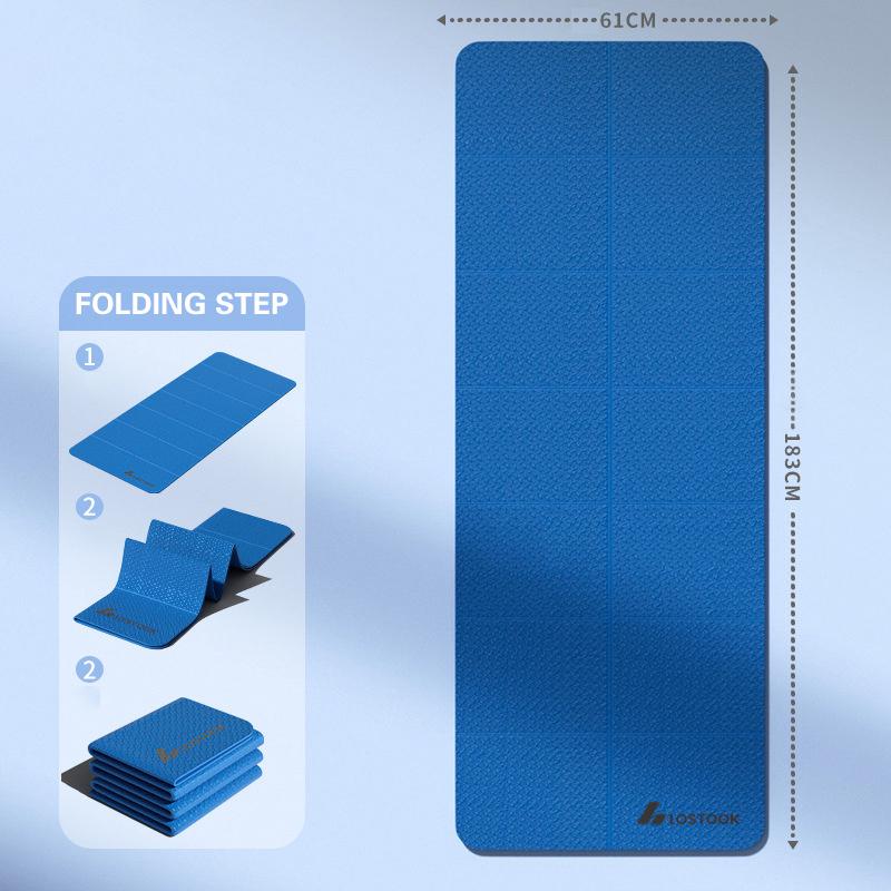1 шт. Экологичный складной коврик для йоги из TPE, двусторонний, нескользящий, удобный для путешествий, для пилатеса и напольных тренировок